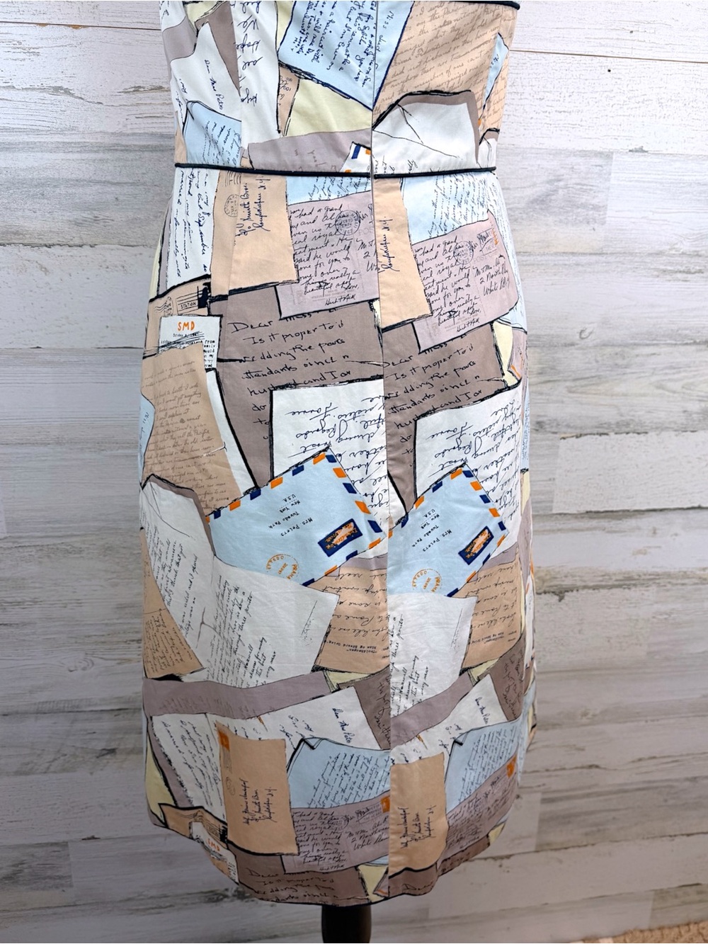 J.Crew Strapless Letter Print Dress Size 6 Cotton A-Line Mini Preppy Chic - Picture 12 of 13